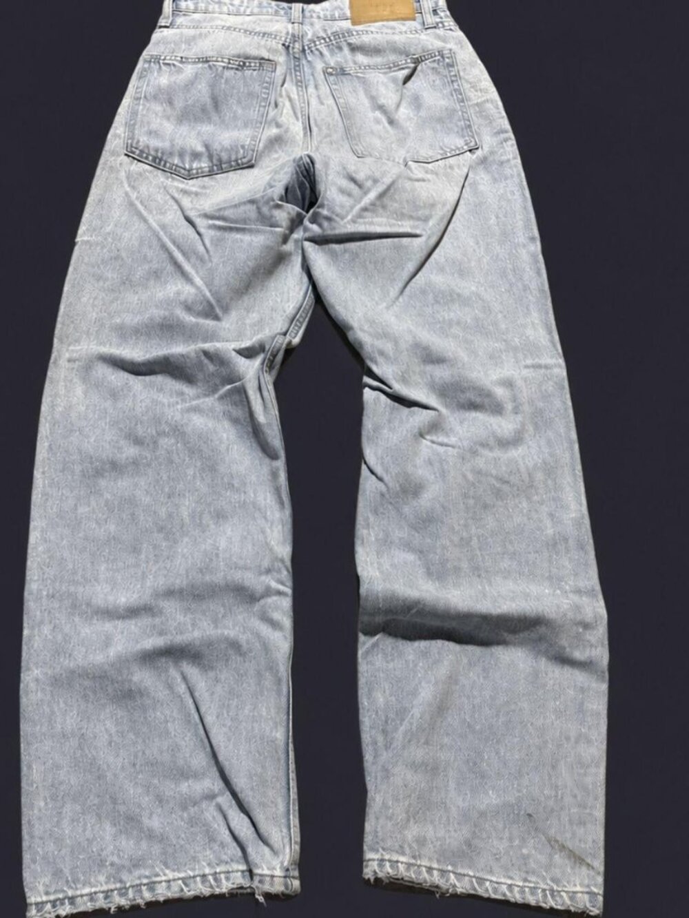 H&M Light Wash Distressed Loose Straight High Waist Jeans US 4